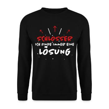 Schlosser Spruch Beruf Lustiges Schlosser Geschenk - Unisex Pullover - Schwarz - Vorne - Alina (178cm) & Michal (187cm)
