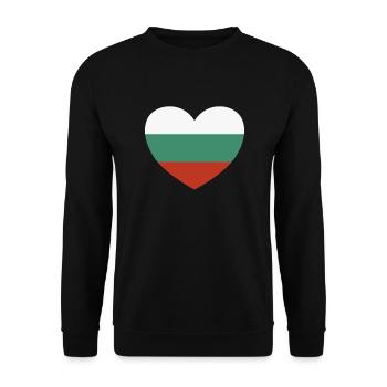 Bulgaria Heart - Unisex Sweatshirt - black - Front - Alina (178cm) & Michal (187cm)