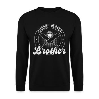 Cricket Player Brother Cricket - Unisex Pullover - Schwarz - Vorne - Alina (178cm) & Michal (187cm)