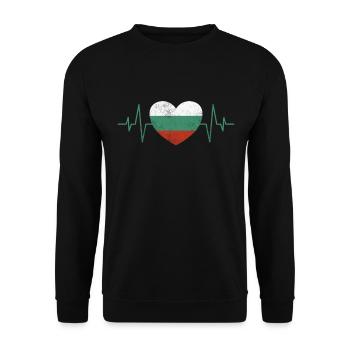 Battement de cœur de la Bulgarie - Sweat-shirt Unisexe - noir - Devant - Alina (178cm) & Michal (187cm)