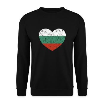 Bulgaria Heart - Unisex Sweatshirt - black - Front - Alina (178cm) & Michal (187cm)