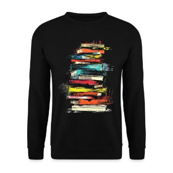 Livre Peinture Illustration Graphique Coloré - Sweat-shirt Unisexe - noir - Devant - Alina (178cm) & Michal (187cm)