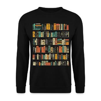 Book Colorful Art Text Graphic Motif Book - Unisex Sweatshirt - black - Front - Alina (178cm) & Michal (187cm)