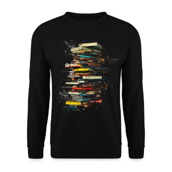Book Abstract Art Drawing Painting Graphic Book - Unisex Sweatshirt - black - Front - Alina (178cm) & Michal (187cm)