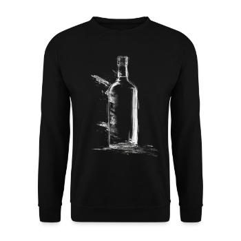 Bottle Drawing Art Graphic Motif Artwork - Unisex Sweatshirt - black - Front - Alina (178cm) & Michal (187cm)