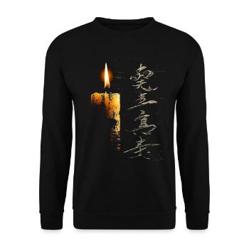 Candle Flame Art Text Drawing Graphic Artwork - Unisex Sweatshirt - black - Front - Alina (178cm) & Michal (187cm)