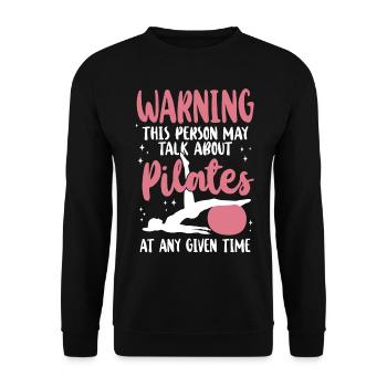 Avertissement de l’instructeur de Pilates - Sweat-shirt Unisexe - noir - Devant - Alina (178cm) & Michal (187cm)