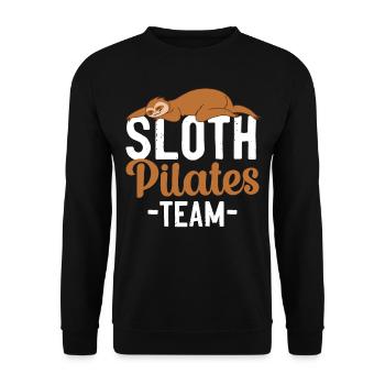 Pilates Instructor Teacher Sloth - Unisex Sweatshirt - black - Front - Alina (178cm) & Michal (187cm)