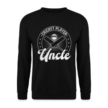 Cricket Player Uncle Cricket - Unisex Pullover - Schwarz - Vorne - Alina (178cm) & Michal (187cm)