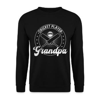 Cricket Player Grandpa Cricket - Unisex Pullover - Schwarz - Vorne - Alina (178cm) & Michal (187cm)