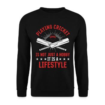 Playing cricket is not just a hobby it is a lifest - Unisex Sweatshirt - black - Front - Alina (178cm) & Michal (187cm)