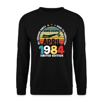 40 Years Old Made In 1984 Vintage April 1984 - Sweat-shirt Unisexe - noir - Devant - Alina (178cm) & Michal (187cm)