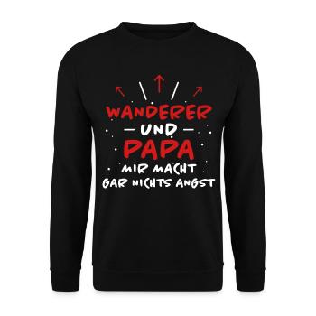 Wanderer Spruch Wandern Lustiges Wanderer Geschenk - Unisex Pullover - Schwarz - Vorne - Alina (178cm) & Michal (187cm)