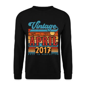 April 2017, Vintage Anniversary Gift April 2017 - Unisex Sweatshirt - black - Front - Alina (178cm) & Michal (187cm)