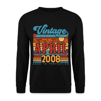 Avril 2008, Cadeau Anniversaire Vintage avril 2008 - Sweat-shirt Unisexe - noir - Devant - Alina (178cm) & Michal (187cm)