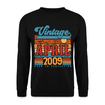 Avril 2009, Cadeau Anniversaire Vintage avril 2009 - Sweat-shirt Unisexe - noir - Devant - Alina (178cm) & Michal (187cm)