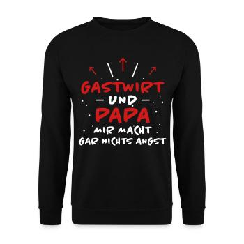 Gastwirt Spruch Kneipe Wirt Fun Gastwirt Geschenk - Unisex Pullover - Schwarz - Vorne - Alina (178cm) & Michal (187cm)