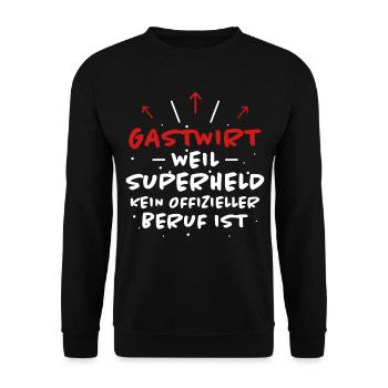 Gastwirt Spruch Kneipe Wirt Fun Gastwirt Geschenk - Unisex Pullover - Schwarz - Vorne - Alina (178cm) & Michal (187cm)