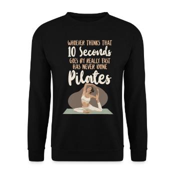 Pilates Instructor Teacher Whoever - Unisex Sweatshirt - black - Front - Alina (178cm) & Michal (187cm)