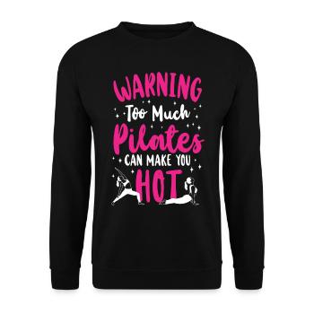 Avertissement de l’instructeur de Pilates - Sweat-shirt Unisexe - noir - Devant - Alina (178cm) & Michal (187cm)