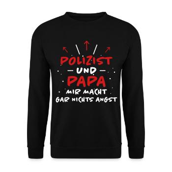 Polizist Spruch Polizei Lustiges Polizist Geschenk - Unisex Pullover - Schwarz - Vorne - Alina (178cm) & Michal (187cm)