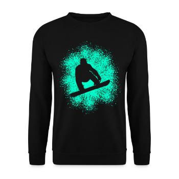 Snowboard Wintersportler - Unisex Pullover - Schwarz - Vorne - Alina (178cm) & Michal (187cm)