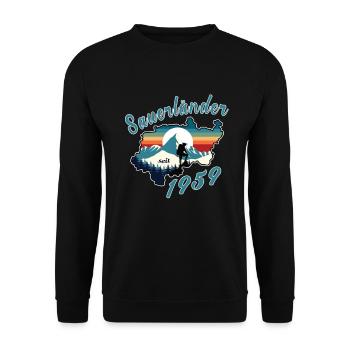 1959 anniversaire Sauerländer Original Retro Sunset - Sweat-shirt Unisexe - noir - Devant - Alina (178cm) & Michal (187cm)