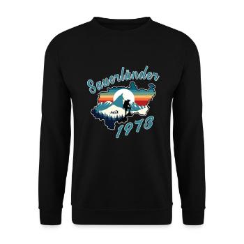 1973 anniversaire Sauerländer Original Retro Sunset - Sweat-shirt Unisexe - noir - Devant - Alina (178cm) & Michal (187cm)