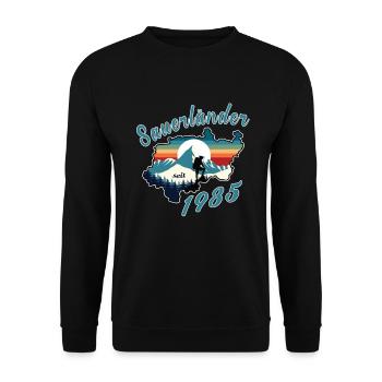 1985 anniversaire Sauerländer Original Retro Sunset - Sweat-shirt Unisexe - noir - Devant - Alina (178cm) & Michal (187cm)