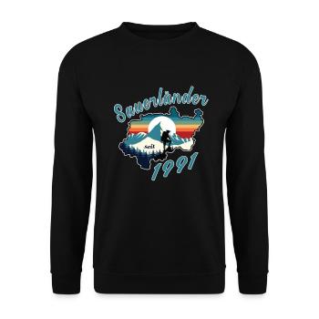 1991 anniversaire Sauerländer Original Retro Sunset - Sweat-shirt Unisexe - noir - Devant - Alina (178cm) & Michal (187cm)