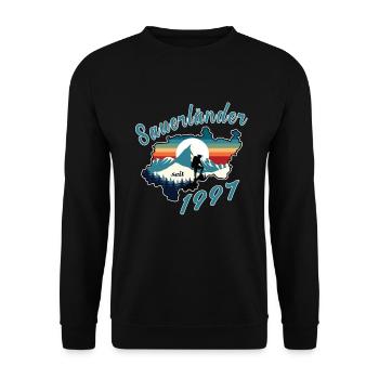 1997 Birthday Sauerländer Original Retro Sunset - Unisex Sweatshirt - black - Front - Alina (178cm) & Michal (187cm)