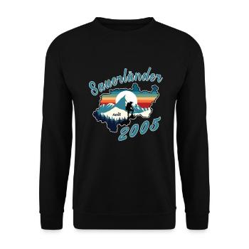 2005 anniversaire Sauerländer Original Retro Sunset - Sweat-shirt Unisexe - noir - Devant - Alina (178cm) & Michal (187cm)