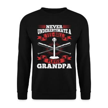 Ne sous-estimez jamais un grand-père joueur de tee-ball - Sweat-shirt Unisexe - noir - Devant - Alina (178cm) & Michal (187cm)