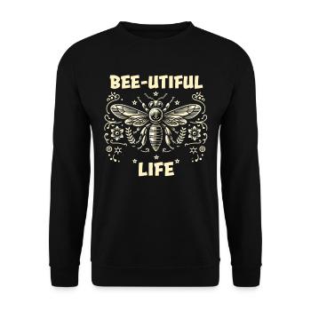 Bee Lovers Beekeepers Naturefriends Beekeepers - Unisex Sweatshirt - black - Front - Alina (178cm) & Michal (187cm)