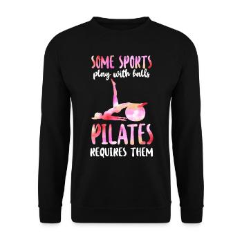 Pilates Instructor Teacher Some - Unisex Pullover - Schwarz - Vorne - Alina (178cm) & Michal (187cm)