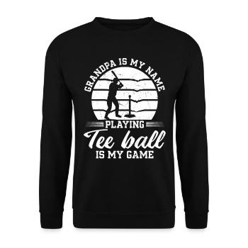Grand-père, c’est mon nom, je joue au tee-ball, c’est mon jeu - Sweat-shirt Unisexe - noir - Devant - Alina (178cm) & Michal (187cm)