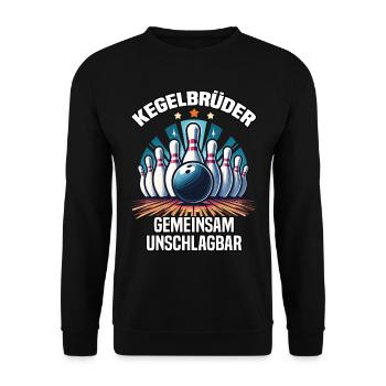 Bowling Brothers Skittles Bowling Club Design for Bowling - Unisex Sweatshirt - black - Front - Alina (178cm) & Michal (187cm)