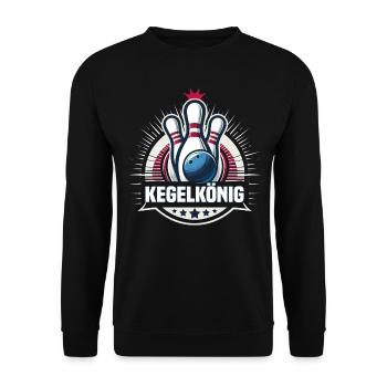 Bowling King Skittles Bowling Club Design for Bowling - Unisex Sweatshirt - black - Front - Alina (178cm) & Michal (187cm)