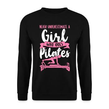 Pilates Instructor Teacher Girl - Unisex Pullover - Schwarz - Vorne - Alina (178cm) & Michal (187cm)