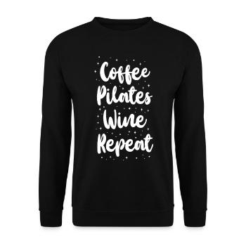 Pilates Instructor Teacher Coffee - Unisex Sweatshirt - black - Front - Alina (178cm) & Michal (187cm)