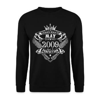Mai 2009 Geburtstag Mai 2009 Mai Geschenk - Unisex Pullover - Schwarz - Vorne - Alina (178cm) & Michal (187cm)