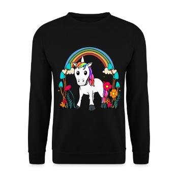 Licorne Licornes Créatures mythiques Animaux mythiques Enfant - Sweat-shirt Unisexe - noir - Devant - Alina (178cm) & Michal (187cm)