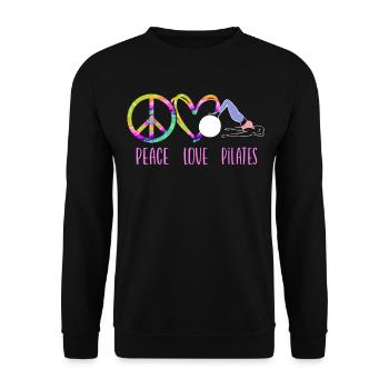 Pilates Instructor Teacher Peace - Unisex Pullover - Schwarz - Vorne - Alina (178cm) & Michal (187cm)