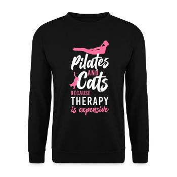 Instructeur de Pilates Enseignant Chat - Sweat-shirt Unisexe - noir - Devant - Alina (178cm) & Michal (187cm)