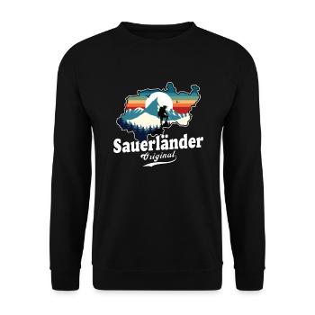 Sauerländer Original Retro Sunset - Unisex Sweatshirt - black - Front - Alina (178cm) & Michal (187cm)