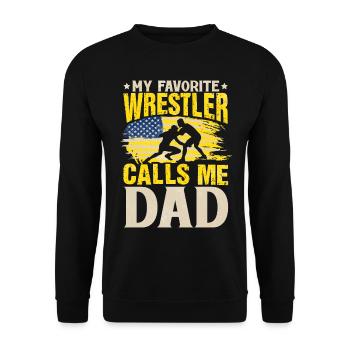 Mon lutteur préféré m’appelle papa - Sweat-shirt Unisexe - noir - Devant - Alina (178cm) & Michal (187cm)