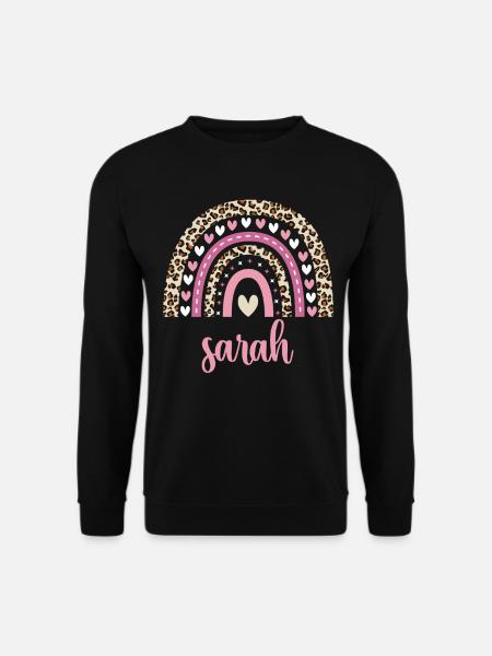 Sarah Regenbogen Name Geburtstag Sarah - Unisex Pullover - Schwarz