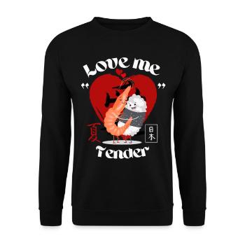 Sushi - love me tender - Unisex Sweatshirt - black - Front - Alina (178cm) & Michal (187cm)