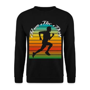 Run The Day. Running, Marathon, Fitness, Sports, - Unisex Sweatshirt - black - Front - Alina (178cm) & Michal (187cm)
