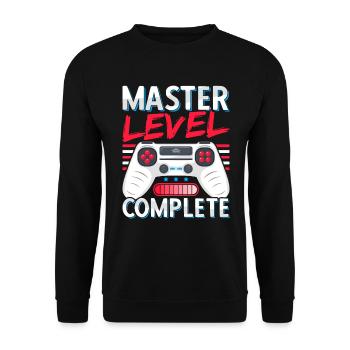 Master Abschluss Absolvent BWL Student Studium - Unisex Pullover - Schwarz - Vorne - Alina (178cm) & Michal (187cm)
